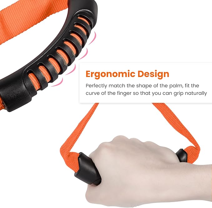 E-cowlboy Auto Cane Grab Handle Adjustable Standing Aid Safety Bar Portable Vehicle Support Grab Bar Nylon Grip Mobility Assist Device (Orange 2 Pack)