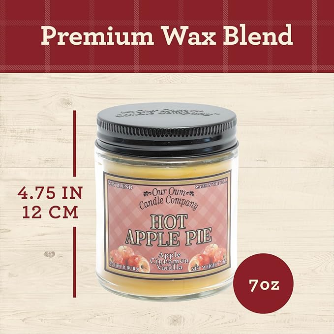 Our Own Candle Company, Apple Pie, Blueberry Pie, Banana Nut Bread Scented Mason Jar Candles, 40 Hour Burn Time, 7 Ounces (3 Pack)