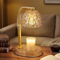 Candle Warmer Lamp with Timer Dimmer, Honeycomb Crystal Wax Melt Warmer for Jar Candles, Adjustable Height Wax Warmer Lamp with 2 Bulbs for Women Mom Gift New Home Bedroom Decor (Amber)