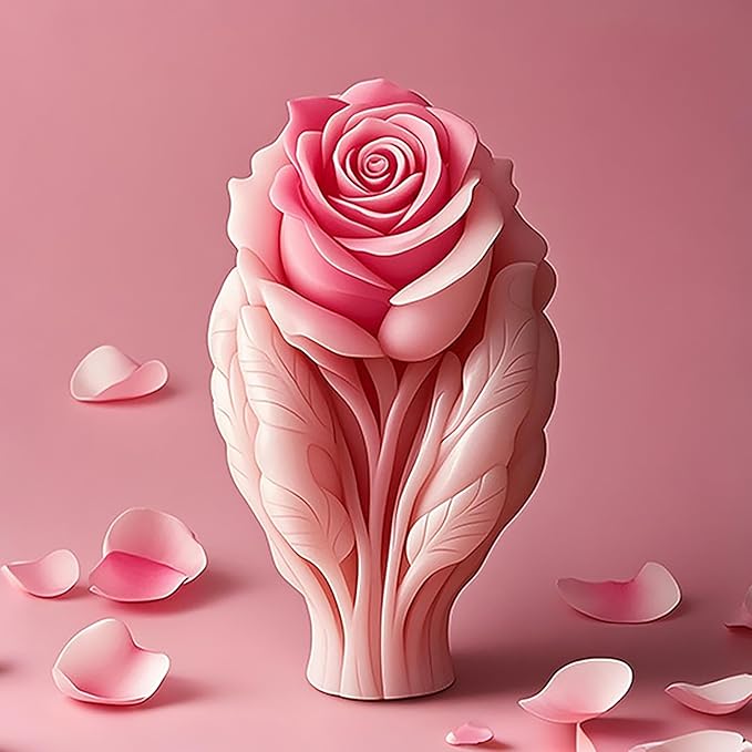 Rose Flower Tulip Succulent Cylinder Molds Silicone Wave Spiral Candle Mold - Silicone Resin Casting Molds for Candle & Resin & Soap Craft Supplies