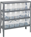 Quantum Storage Systems 1239-SB802CL Solid Heavy Duty 4 Shelves 15 Store-MAX Clear Bins 39" H x 36" W x 12" D
