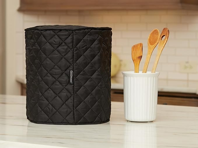 Covermates Keepsakes Blender Cover – Quilted Appliance Protector for Food Processors – Dust & Stain Resistant, Washable Slip‑On Design for Countertop Storage, Black