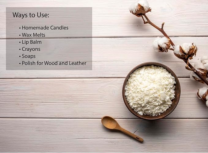 Beesworks Soy Wax | 5lbs Natural Soy Wax Flakes | 100 6-Inch Cotton Candle Wicks, 3 Metal Centering Devices, 5lbs Soy Wax for DIY Candle Making