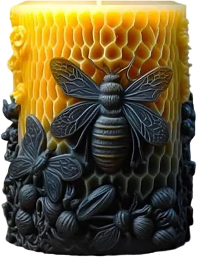 Honeycomb Cylinder Silicone 3D Flower & Rose Mold - Peony & Candle Mold for Resin, Clay & Soap Making - Craft Supplies