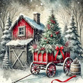 VIGEGU Christmas Diamond Art Kits for Adult,Winter House Diamond Painting for Beginnger,Christmas Tree DIY Full Drill Rhinestone Diamond Dots Gem Painting Home Wall Decor 13.7x13.7 in