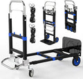 3 in 1 Convertible Hand Truck Dolly Cart with Wheels Collapsible/Folding handtruck Dolly / 22 Lb / 2 Straps/Adjustable Height/for Luggage/Carton/Warehouse/Supermarket/Office / 500Lb Load
