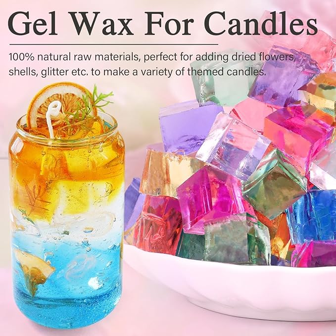 Jelly Wax for Candle Making– Clear Gel Wax with High Transparency, Long Burning Time for Candle Making and Handmade Scented Candle supplies-14oz