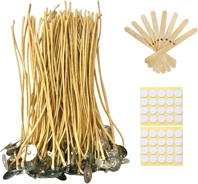 Candle Wicks 200 PCS 6 inch Hemp Candle Wicks 2.5mm Organic Beeswax Candle Wicks for Candle Making Edible Candle Wick for Butter Candle Hemp Candle Wick