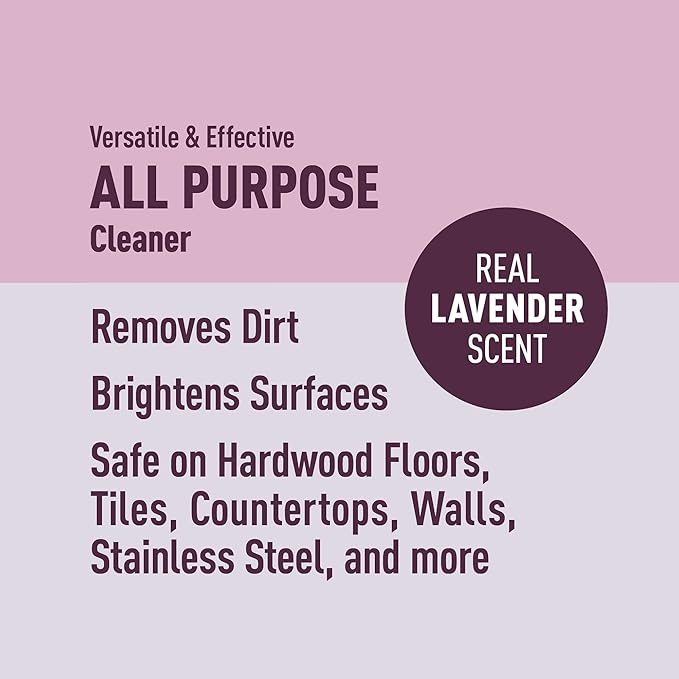 Amazon Brand - Presto! All Purpose Cleaner, Lavender Essential Oil Scent, Streak-Free Formula, 32 fl oz, 2-Pack