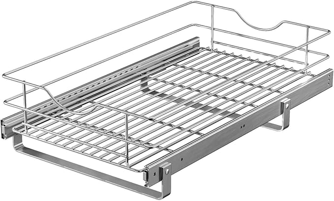 Pull Out Cabinet Organizer, (17½"W x 20" D), Soft Close Pull Out Cabient Drawer, Slide Out Drawer for Kitchen Base Cabinet, Pot and Pan Organization, Pantry Organizers