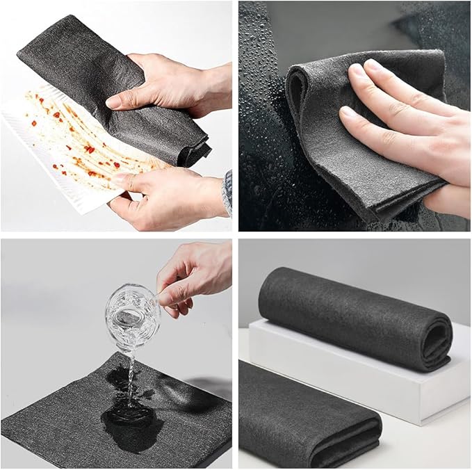 2026 New Thickened Magic Cleaning Cloth, Reuseable Streak Free Microfiber Cloth Microfiber Cleaning Rag, Multipurpose Microfiber Cleaning Cloth for Kitchen, Window, Glass, Cars (5 PCS, 8x12 in)
