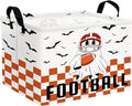 Halloween Basket Gift Cute Ghost Parties Decor Kid Trick or Treat Basket for Boys and Girls Rectangular Storage Bin Box (Football Bat)