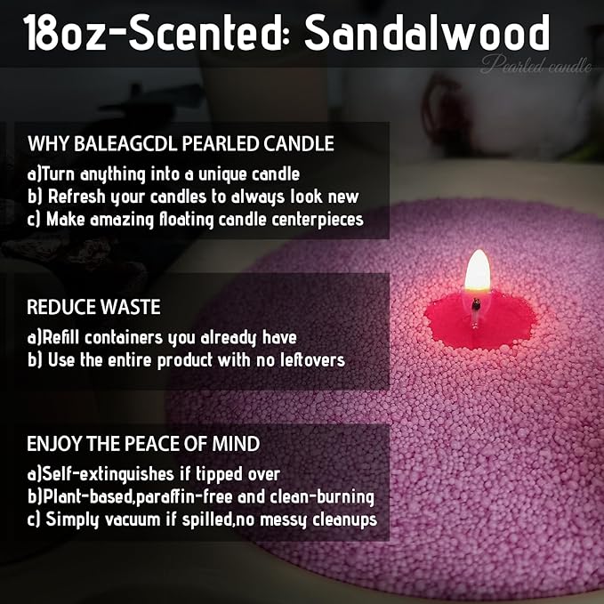 Dusk in Provence Pearled Candle – 18 Oz Lavender Scented Sand Candles with 30 Wicks | Refillable Purple Wax Long-Lasting Powder 120 Hours Clean Burning for DIY Lover’s Gifts