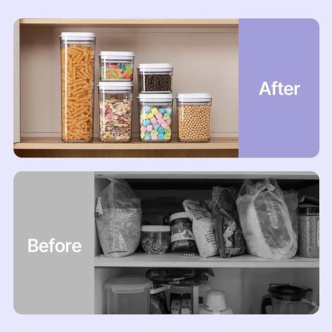 Food Airtight Containers storage with Lids One Button Open/POP UP/Kitchen Storage Organization for Coffee Tea Brown Sugar Cereals 950ml x 1