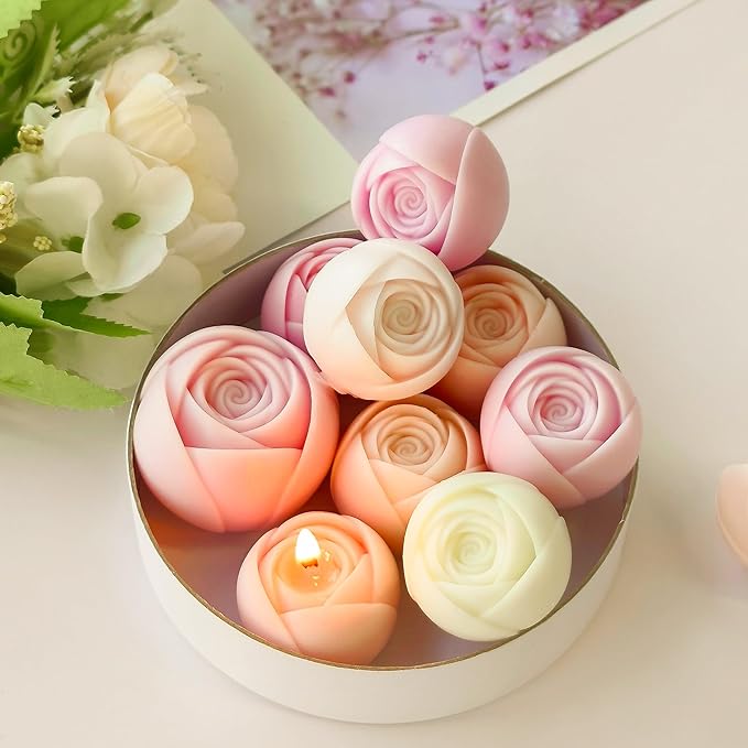 2 Pack Flower Resin Mold - Resin Casting Silicone Molds for Home Decor & Candle Making Wave Spiral Mold