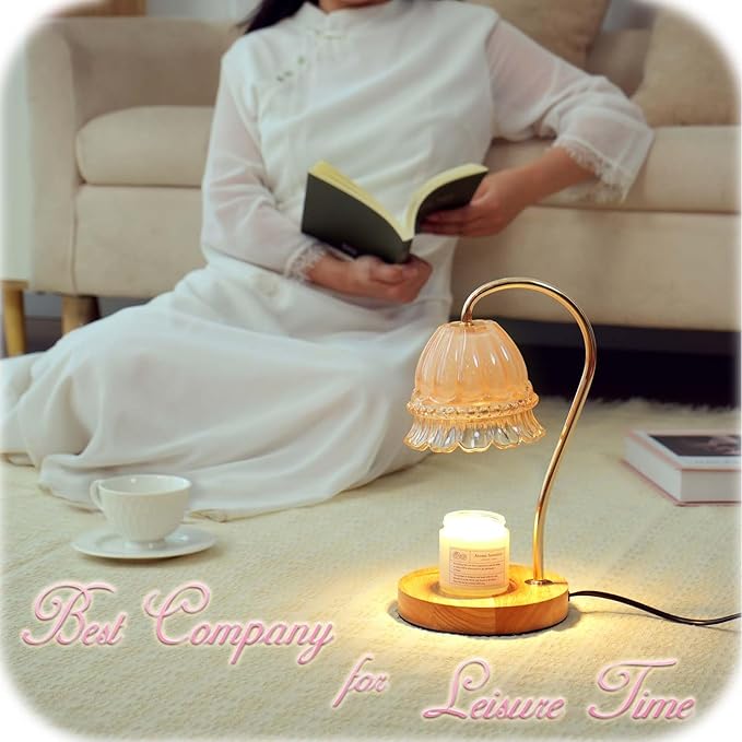 Candle Warmer Lamp with Timer Dimmer, Wax Warmer Lamp for Jar Candles with 2 Bulbs, for Women Mom, Best Valentine's Day and House Warming Gift New Home Decor