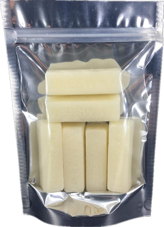 Beesworks White Beeswax Bars (6 oz) | 100% Pure, Cosmetic Grade, Triple-Filtered Beeswax for DIY Skin care, Lip Balm, Lotion and Candle Making (1 oz Bars - Pack of 6)