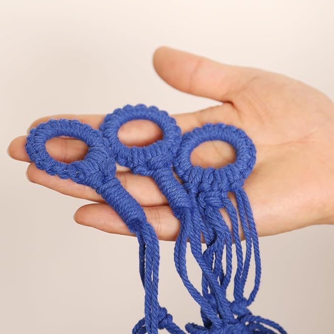 YKBU Stuffed Animals Hammock Corner Hanging Net Macrame Stuffed Animal Storage Plush Toy Holder Toy Organizer for Boho Nursery Playroom Bedroom Kids Room (blue, m)