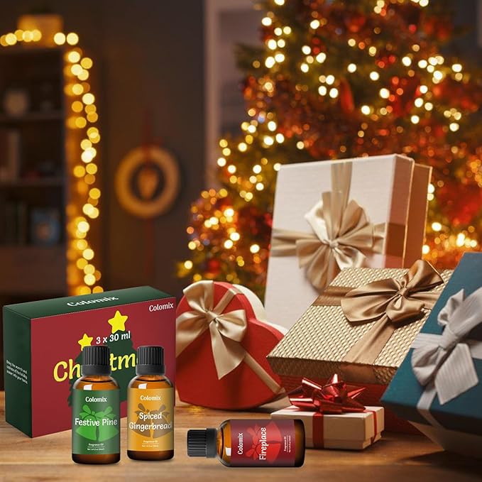 Christmas Fragrance Oils Set, 30ml x 3, Fragrance Oil for Diffuser, Candle Making, Soap Scents | Mother's Day Oil Gift Set, Essential Oils Diffuser Scents