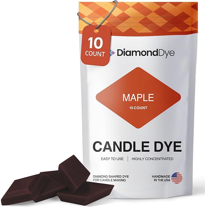 Maple Candle Dye - Made in The USA - Premium Colorants - Highly Concentrated - Popular Colors for Paraffin or Soy Wax - Great for Professionals or Hobbyist - 10 Dye Chips