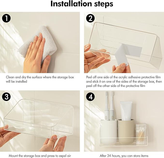 Poeland Wall Mounted Storage Organizer Set of 2