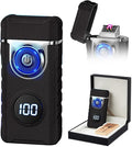 SKRFIRE Electric Lighter - Windproof, Plasma-Flame Arc Lighter, Rechargeable USB, Battery Indicator (Matte Black)