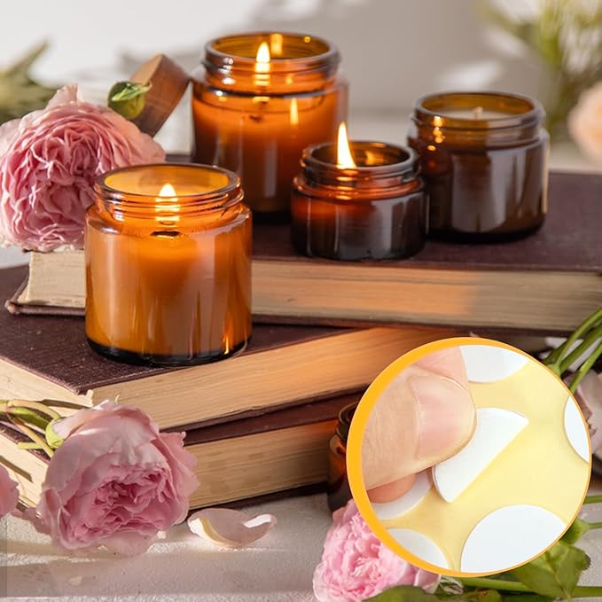ZNBSIXP 400PCS Candle Wick Stickers, Premium Heat Resistant Double-Sided Foam Adhesive Dots - Strong Wick Stickers for Candle Making Kit, Adheres Steady in Hot Wax