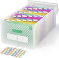 ABC life 26-Pocket Accordion File Organizer, Expandable Monthly Bill & Receipt Holder with Colored A-Z Tabs, Portable Folder Organizer for Home Office School, Fits Letter/A4 Size - Green