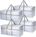 Windyun 4 Pack 168 Gallon Extra Large Moving Bags XXL Heavy Duty Storage Bag with Strong Zipper Handle Jumbo Big Tote Box Foldable for College Dorm Travel Clothes Duffle Blanket Pillow(Silver)