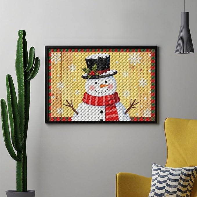 AIVKIEJK Diamond Painting Kits for Adults - Festive Snowman Red Scarf Painting DIY 5D Full Drill Diamond Dots Paintings with Diamonds Gem Art and Crafts Home Decor 8"x12"
