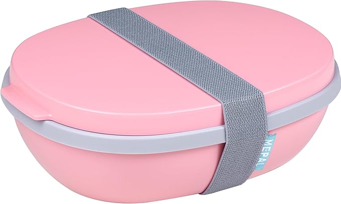 MEPAL, Duo-Lunch Box with Two Compartments for Food Storage, Plus a Detachable Mini Box, Portable, BPA Free, Nordic Pink, Holds 1425ml|48.2 oz, 1 Count