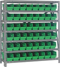 Quantum Storage Systems 1839-103GN Steel Shelving Unit with 4" Shelf Bins, 18" D x 36" W x 39" H, Green