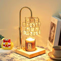 Crystal Candle Warmer Lamp With 2 Bulbs - Adjustable Height, Dimmable, Compatible With Large Jar Candles - Amber Glass, Home Decor Gift for Mom