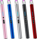 Luxgaze 5 Pack Electric Candle Lighter Rechargeable USB Lighters Flameless Windproof Plasma Arc Lighters with Safety Lock Long Lighter for Candle BBQ Camping Birthday Party