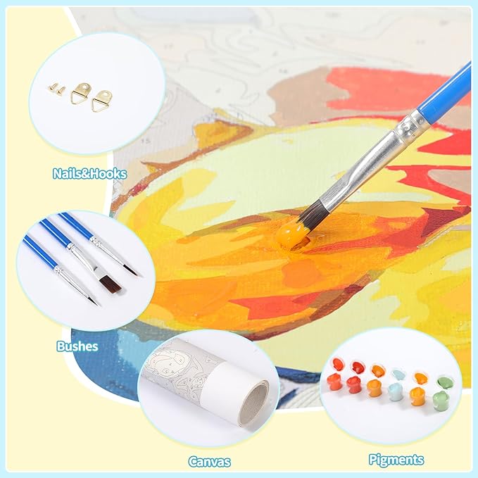 FUKVHIL Paint by Numbers Kit Digital Painting Christmas Candle DIY Oil Painting Drawing Canvas with Brushes Art Decorations 40x50cm