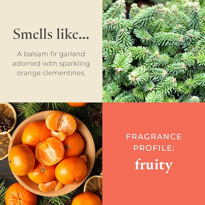 PartyLite 3-Wick Jar Candle, Highly Fragranced Clean Burning Glass Candle, 25-45 Hours Burn Time (Clementine Garland)