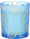 M&SENSE Ocean Scented Candles,Vegan Soy Candles,8.1oz 42-Hour Slow Burning Time,No Toxin Subtle Scented Home Fragrance for Summer Bathtub Aromatherapy Calming,Gifts for Women & Men