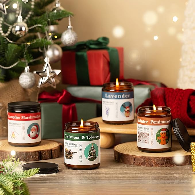Candles for Home Scented, 4 x 7.1oz Soy Wax Candles Sets, Candles Gifts for Women Birthday Christmas