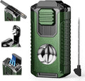 5-in-1 Torch Lighter with Tool, Punch, Holder, and Draw Enhancer Tool, Triple Windproof Jet Flame, Refillable Lighters with Accessories, Cool Lighter Gifts for Men, Butane Lighter for Candle, Travel