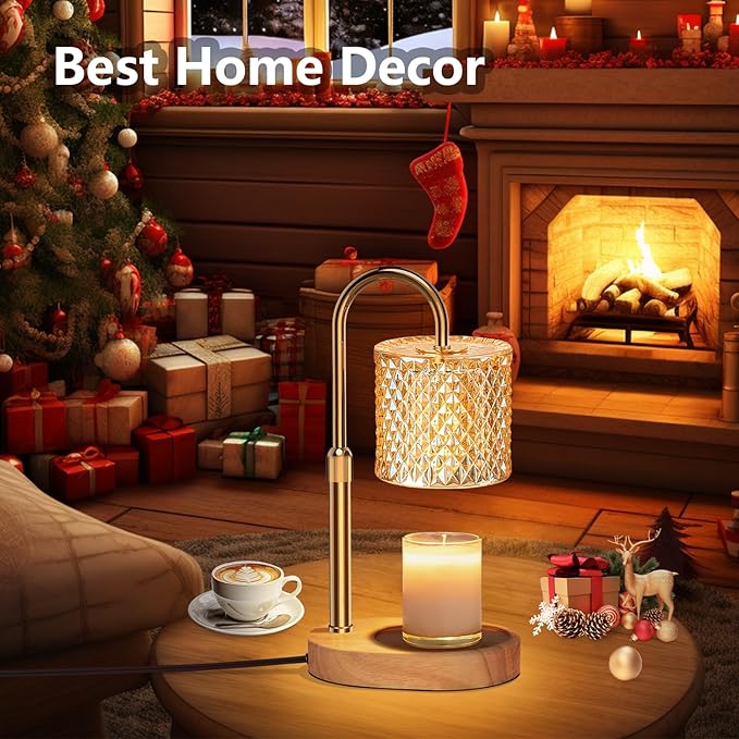 seenlast Electric Candle Lamp Warmer with Timer Dimmer Adjustable Height,Gifts for Women and Men,Vintage Home Decor