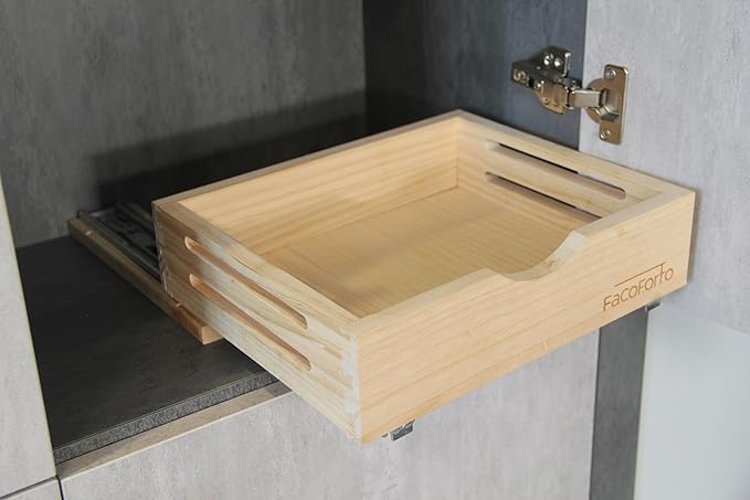 Kitchen Cabinet Organizer, Fully Assembled Drawer Wood Pull Out Tray Drawer Box Cabinet Slide Out Shelve, Wooden Pull-Out Shelf (W12''×D10''×H3'')