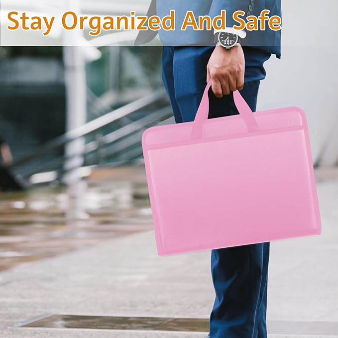 onvvippiv File Organizer Fireproof Expanding Accordion File Folder with Zipper Labels13 Pockets Document Organizer Holder Storage Box Bag for Business Office Receipt Home Travel