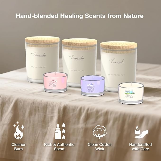 TRINIDa Scented Candles 120Hrs, Soy Candles for Home Scented, Aromatherapy Candle Set, Lavender Candle Gifts for Women Birthday