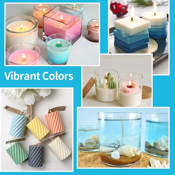 YRYM HT Candle Wax Dye for Soy Candle Making- 34 Popular Coloring Chips Candle Wax Dye for Candle Making - 8.5oz Premium Candle Color Dye for Soy Wax, Safe and Natural Candle Chips