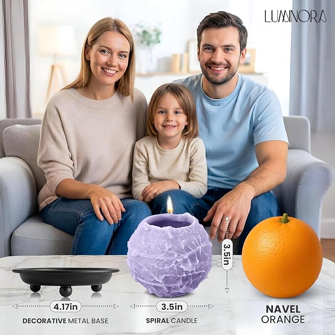 LUMINORA Spiral Scented Candle for Women & Men | Hand-Crafted Decorative Soy Wax Candle | Decor Wick Flower | Unique Twisted Spiral Burn Design | Aromatherapy Candle | Languid | (Lavender Scent)
