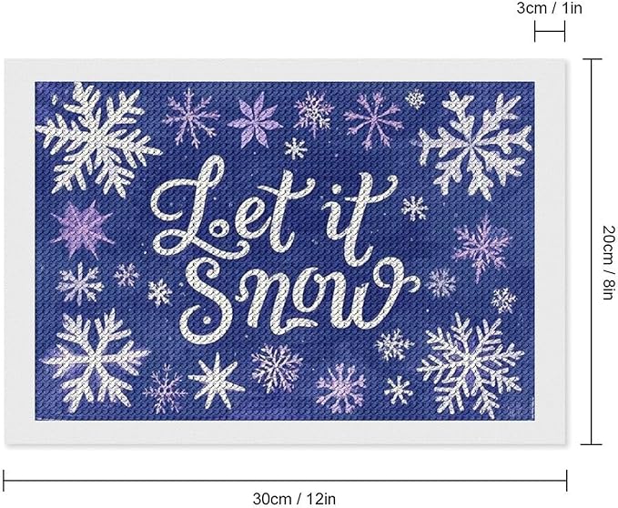 AIVKIEJK Diamond Painting Kits for Adults - Festive Snowflake Christmas Let It Snow Painting DIY 5D Full Drill Diamond Dots Paintings with Diamonds Gem Art and Crafts Home Decor 8"x12"