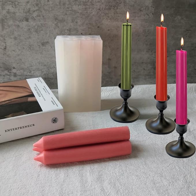 Long Cylinder Shape Silicone Candle Mold 6 Holes Candle Making Mold Long Pillar Candle Molds for Candle Making