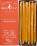 D'light Online Autumn Yellow Elegant 12" Taper Candles Premium Quality Candles, Unscented, Hand-Dipped Tapered Candles, Dripless and Smokeless - Set of 12 Individually Wrapped (12 Inch, Autumn Yellow)