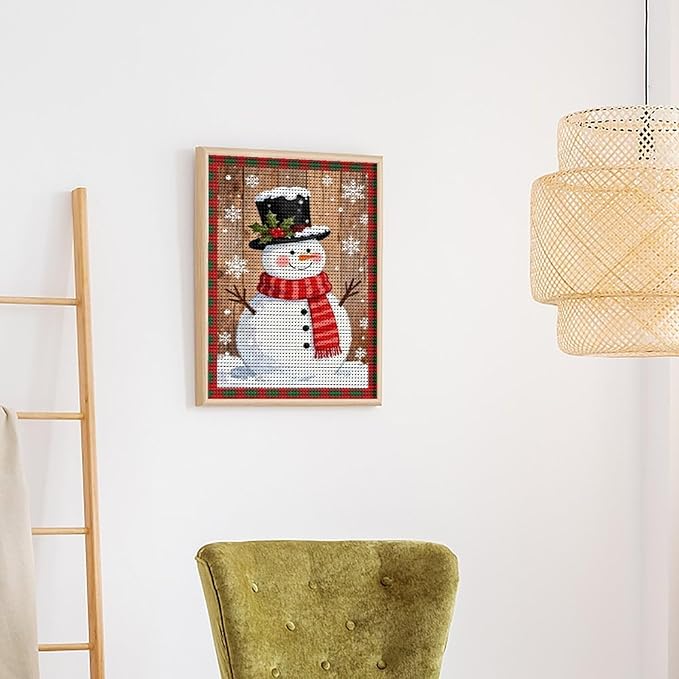 AIVKIEJK Diamond Painting Kits for Adults - Festive Snowman Red Scarf Painting DIY 5D Full Drill Diamond Dots Paintings with Diamonds Gem Art and Crafts Home Decor 16"x20"