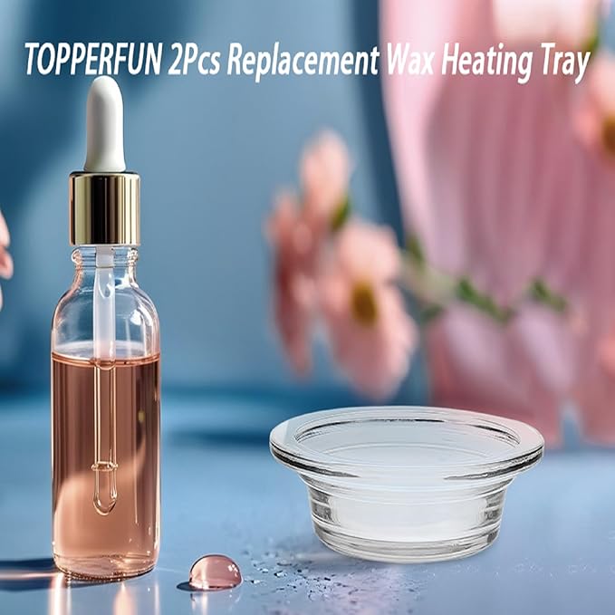 2Pcs Replacement Wax Heating Tray, 4.5in Glass Aromatherapy Tray Candle Heating Bowl, Wax Warmer Replacement Tray Oil Warmer Tray, Wax Melting Tray Wax Tray for Lamp Wax Melting Heating